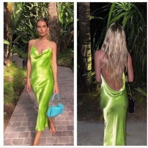 Rat & Boa Lima Satin Cowl Neck Slip Dress Size M